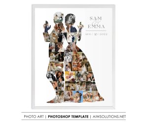 Wedding Couple photo collage - Bride and Groom collage id255