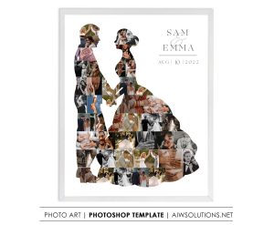 Wedding Couple photo collage - Bride and Groom collage id256