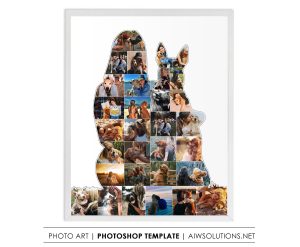 Woman and dog photo collage, Dog lovers gift