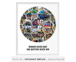 Soccer Ball Photo Collage, soccer coach gift