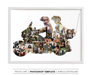 Couple Motorcycle Photo Collage,Biker Couple Gifts
