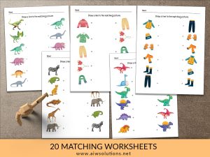 Kindergarten Preschool Activity, Match the Object Worksheets, kid activity