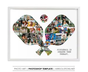 Pickleball paddles photo collage, Pickleball player gift