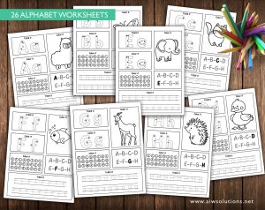 26 Fun Alphabet Worksheets for Kids,Alphabet Activities, Preschool Printables, Kindergarten Worksheets
