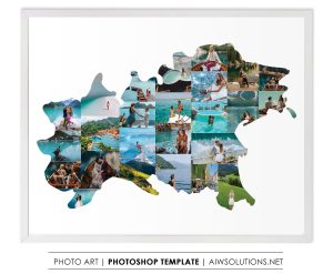 Northern Italy map photo Collage Template