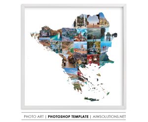 Balkan map photo Collage Template
