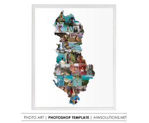 Albania map photo Collage Template