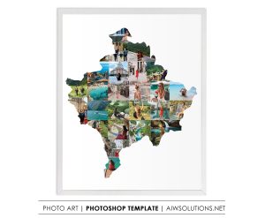 Kosovo Map Photo collage - Kosovo  travel  art gift