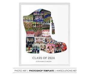 Drill Team Boot Photo Collage template, Drill Team gift,  Cheerleaders photo collage template,