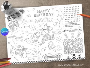 Editable Racing car activity & Coloring Page,Fast and Fun Racing Car Coloring Pages-id10