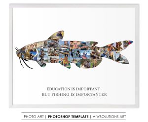 Catfish photo collage template, catfish tournament, fisherman club idea, Fishing Gift for Men-ID260