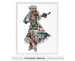 Hawaiian Dancer photo collage template, Hula Girl collage, Maui keepsake