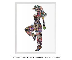 Hip-Hop Dance Girl Photo Collage Template, Hip hop photo art gift -ID267