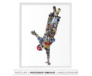 Hip-Hop Dancing man Photo Collage Template, handstand hip hop boy photo collage-ID270