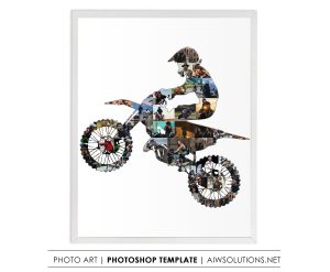 Motorcycle Photo Collage, Biker Gifts, Racing bike photo collage