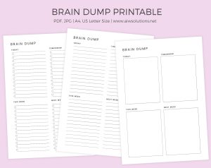 Brain Dump Printable, Priorities Organizer, To Do List Template, Get It Done Plan, Mind Declutter