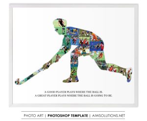 Hockey boy player photo collage template, male hockey player template ID288