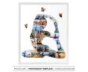 Yoga Girl Collage,  Yoga  Lover art gift, Yoga Girl gift idea ID302