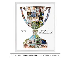 Trophy photo collage, Award photo collage, Sports trophy collage, achievement photo collage ID306