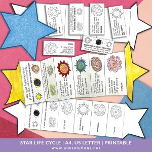 Star Life Cycle – Foldable Sequencing Craft for Kids, life cycle of a star activity, star sequencing craft, star life cycle worksheet