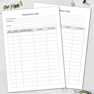 genealogy research log printable, family history research log