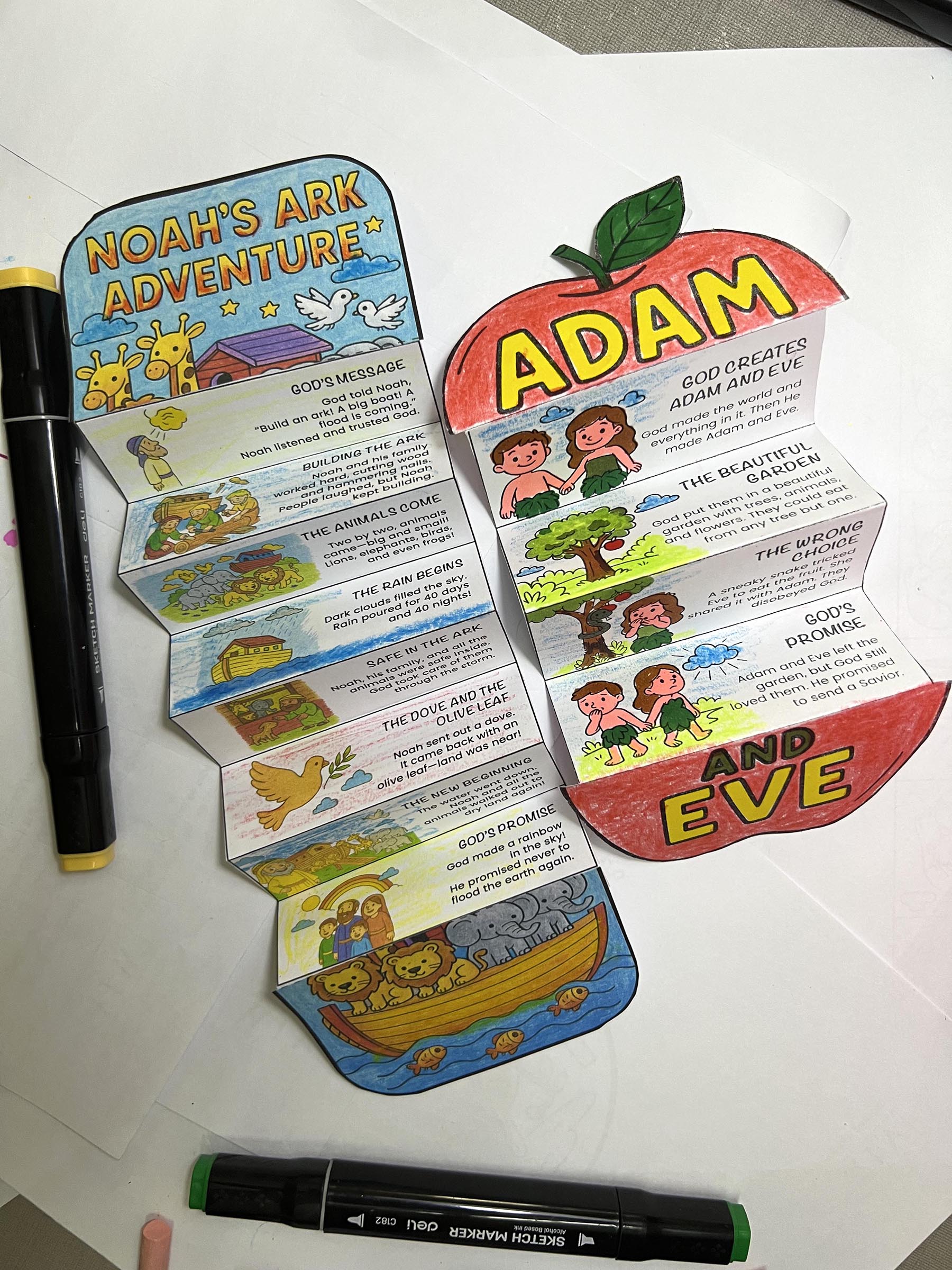 adam and eva with noah ark kids faith printable, Christian homeschool