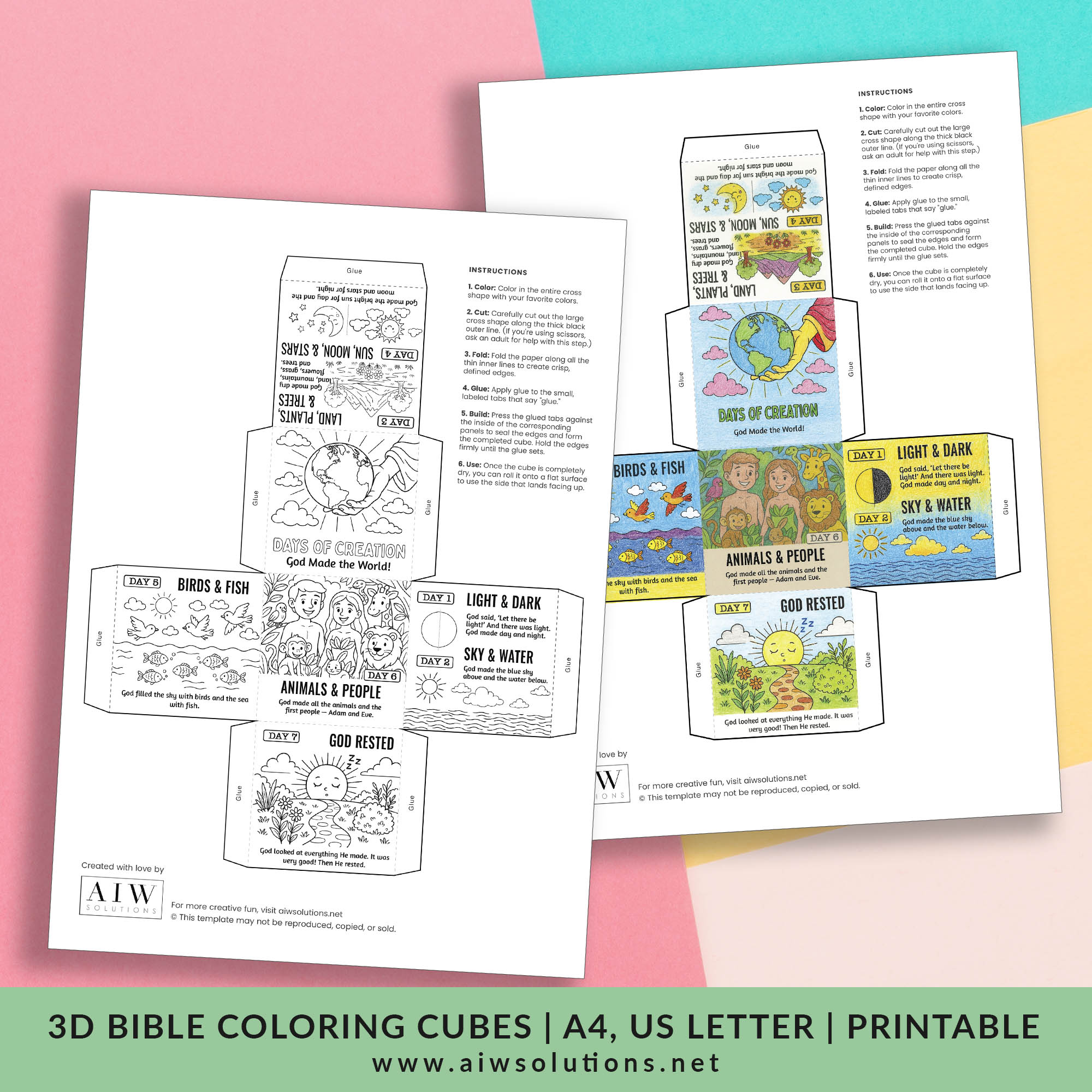 day of creation cube bible craft