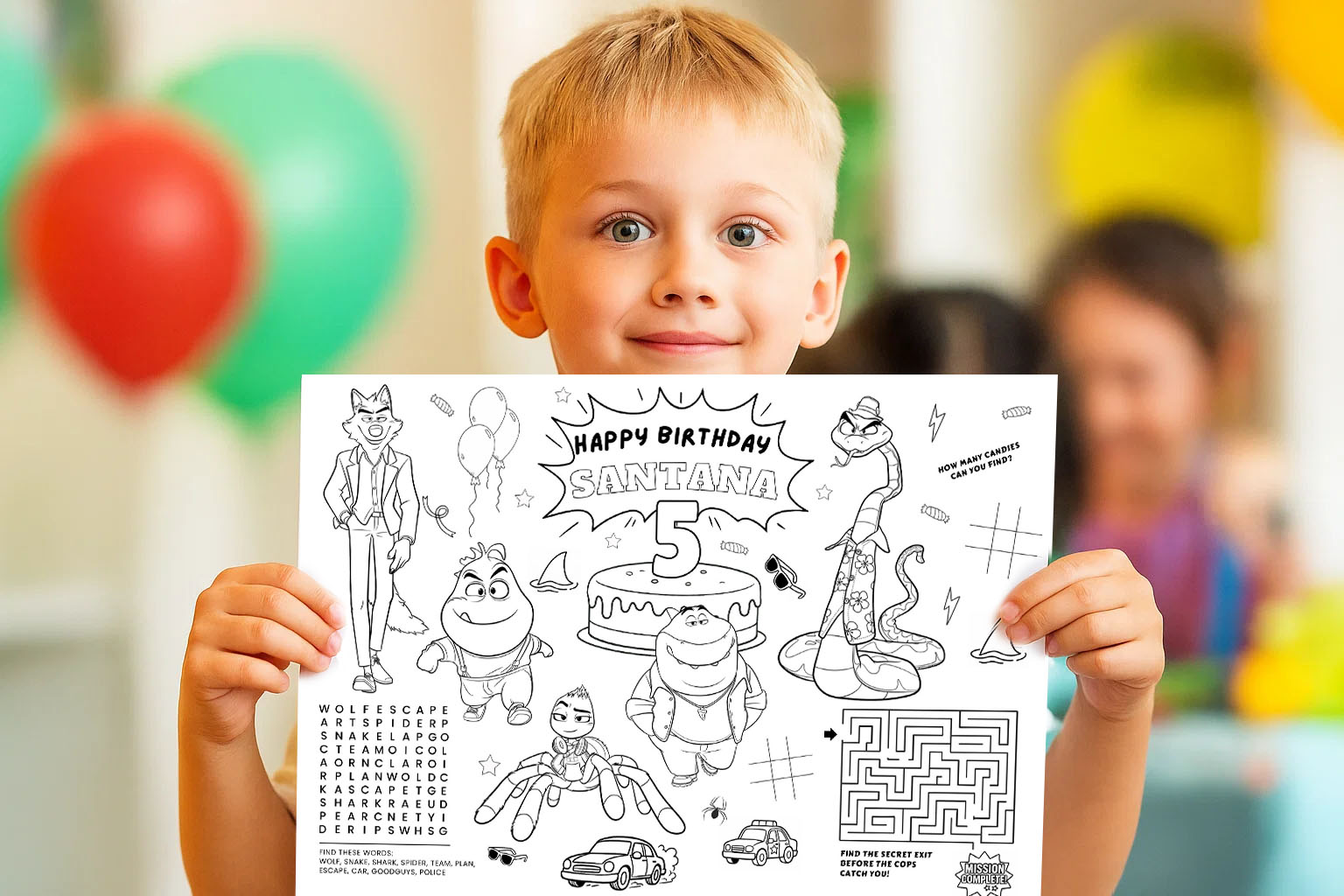 the bad guy party theme coloring